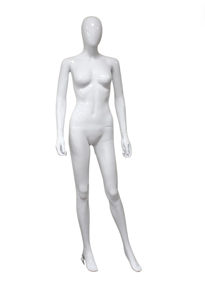 White Gloss Female Mannequin Hands By Side Ref:M1W