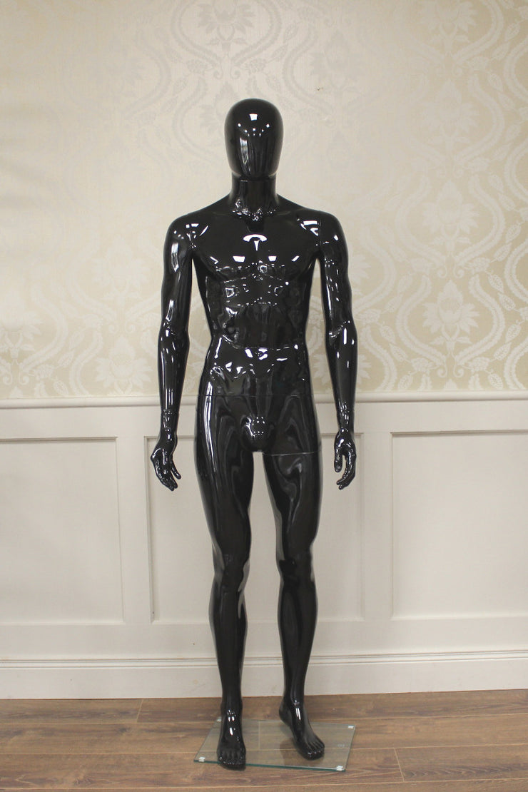 Black Gloss Male Mannequin Hands By Side