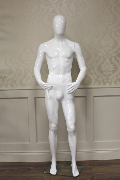 White Gloss Male Mannequin Hands In Front
