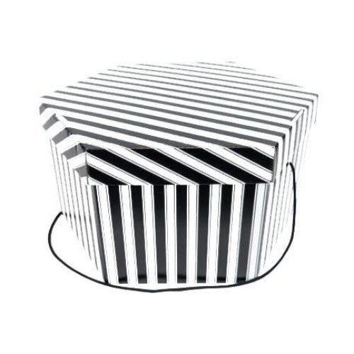 Black Striped Hat Box The Hanger Company