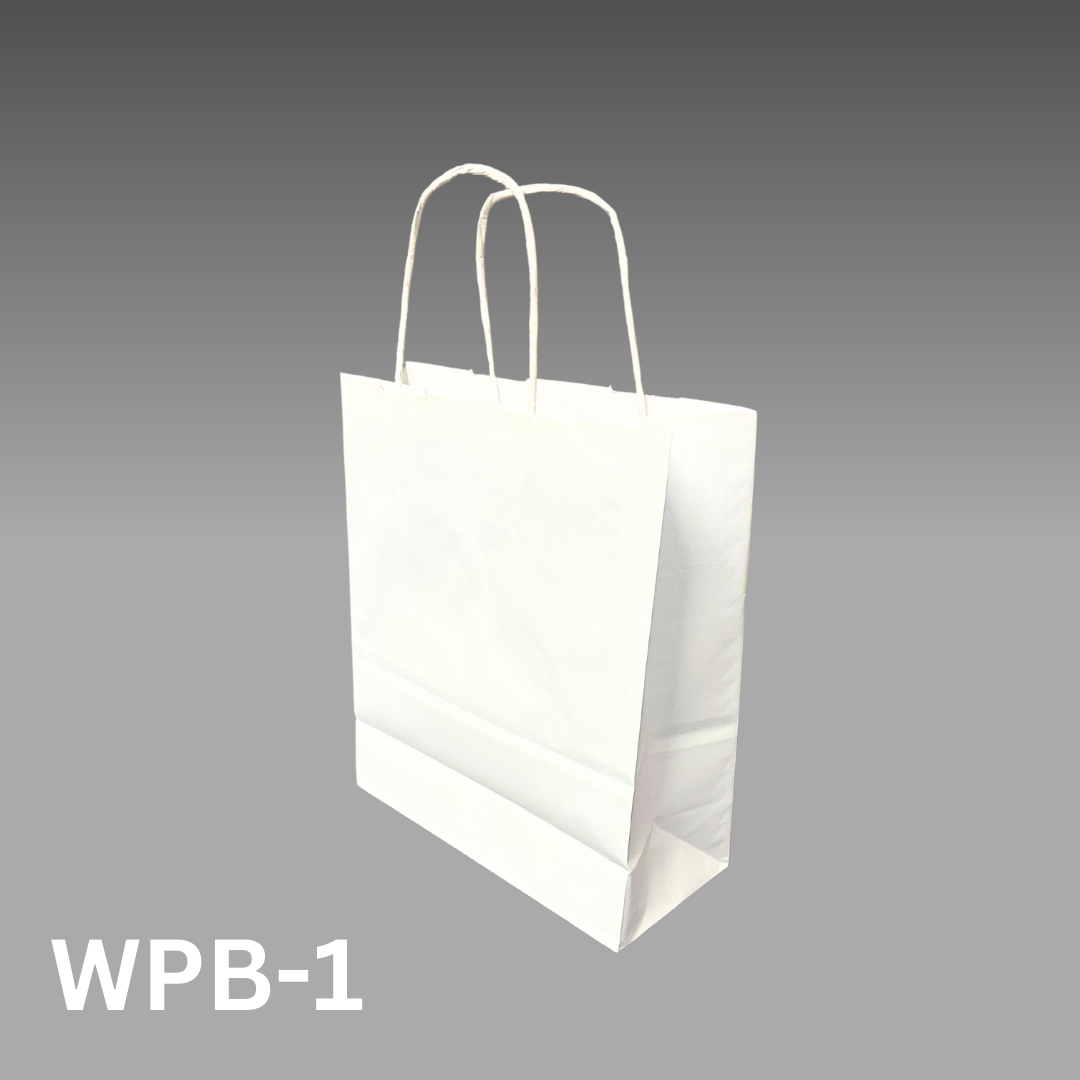 Small white paper bags with handles sale