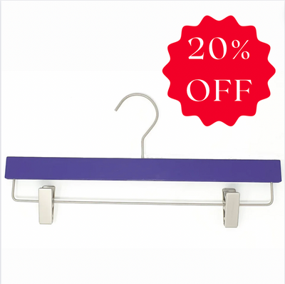 <p>36cm Silk Touch Purple Clip Hanger with silver hook and clips.</p> <p>&nbsp;</p>