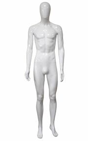 White Gloss Male Mannequin Hands By Side