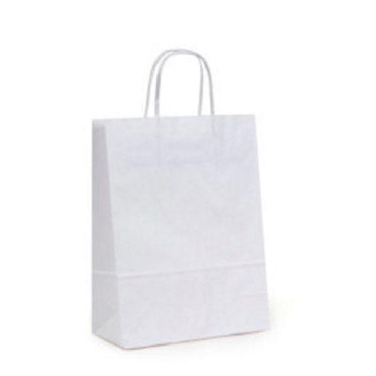 White Paper Bags 100gsm 230mm+120mm x 320mm -  400 per pack