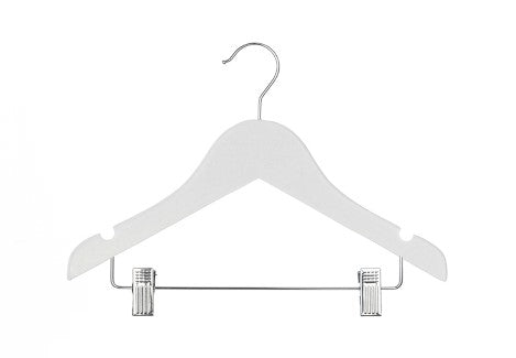 White Wooden Kids Hanger with Underclips