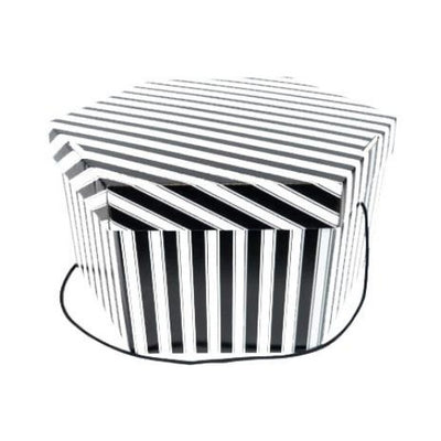 Black Striped Hat Box