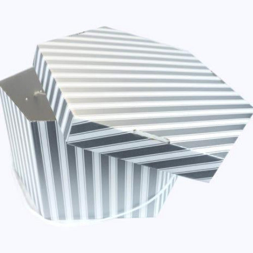 Silver Striped Hat Box