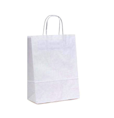 White Paper bags 100gsm  320mm + 120mm x 400mm- 200 per pack
